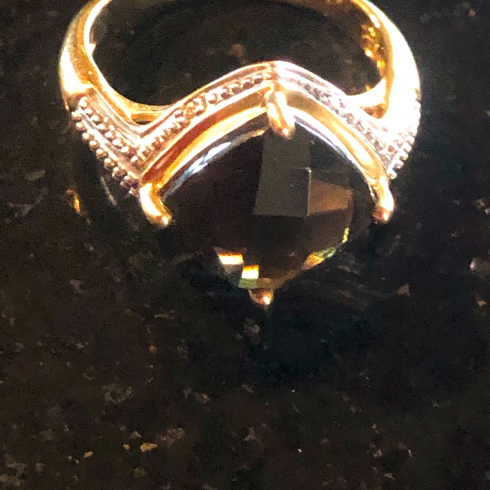 14k Gold Ring With Smokey Quartz Gemstone - image 5